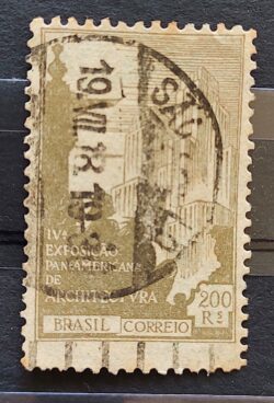 C 25 Selo Exposicao Pan Americana de Arquitetura 1930 1 Circulado
