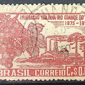 C 251 Selo Imigracao Italiana no Rio Grande do Sul Italia Etnia 1950 Circulado 4