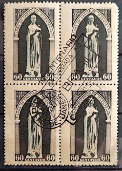 C 252 Selo Centenario Filhas de Caridade Sao Vicente de Paulo Religiao 1950 Quadra CPD RJ