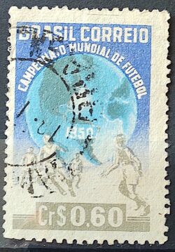 C 253 Selo Campeonato Mundial de Futebol Mapa 1950 Circulado 1