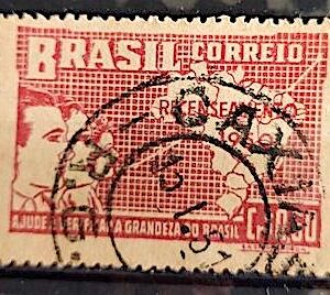 C 254 Selo Recenseamento Geral do Brasil Geografia Mapa 1950 Circulado 10