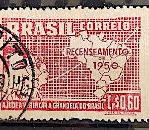 C 254 Selo Recenseamento Geral do Brasil Geografia Mapa 1950 Circulado 11
