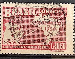 C 254 Selo Recenseamento Geral do Brasil Geografia Mapa 1950 Circulado 12