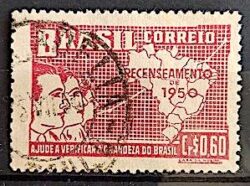 C 254 Selo Recenseamento Geral do Brasil Geografia Mapa 1950 Circulado 14