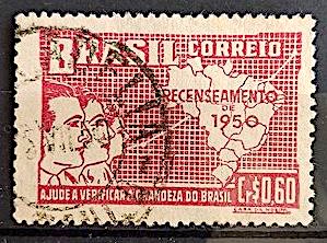C 254 Selo Recenseamento Geral do Brasil Geografia Mapa 1950 Circulado 14