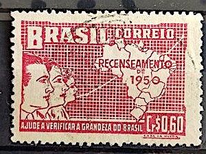 C 254 Selo Recenseamento Geral do Brasil Geografia Mapa 1950 Circulado 16