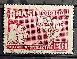 C 254 Selo Recenseamento Geral do Brasil Geografia Mapa 1950 Circulado 17