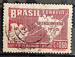 C 254 Selo Recenseamento Geral do Brasil Geografia Mapa 1950 Circulado 18