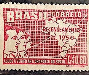 C 254 Selo Recenseamento Geral do Brasil Geografia Mapa 1950 Circulado 23