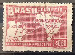 C 254 Selo Recenseamento Geral do Brasil Geografia Mapa 1950 Circulado 25