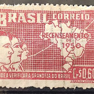 C 254 Selo Recenseamento Geral do Brasil Geografia Mapa 1950 Circulado 25