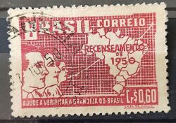 C 254 Selo Recenseamento Geral do Brasil Geografia Mapa 1950 Circulado 27