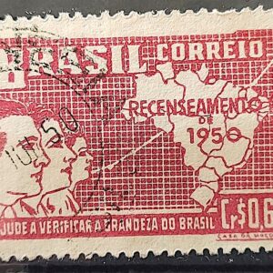 C 254 Selo Recenseamento Geral do Brasil Geografia Mapa 1950 Circulado 27