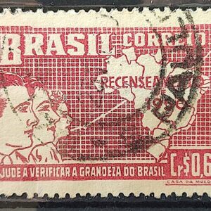 C 254 Selo Recenseamento Geral do Brasil Geografia Mapa 1950 Circulado 29