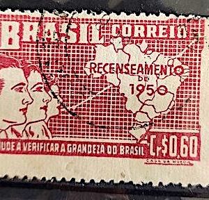 C 254 Selo Recenseamento Geral do Brasil Geografia Mapa 1950 Circulado 9