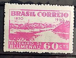 C 256 Selo Centenario de Blumenau 1950 1