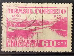 C 256 Selo Centenario de Blumenau 1950 Circulado 1