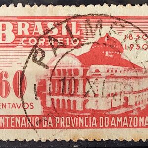 C 257 Selo Centenario Provincia do Amazonas Teatro Arquitetura 1950 Circulado 6
