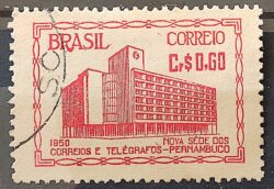 C 259 Selo Edificio dos Correios Pernambuco Servico Postal 1951 Circulado 2