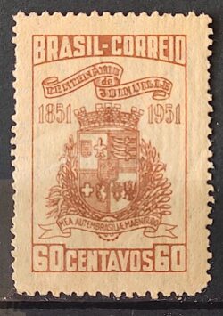 C 261 Selo Centenario de Joinvile Santa Catarina Brasao 1951 1