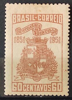 C 261 Selo Centenario de Joinvile Santa Catarina Brasao 1951 2