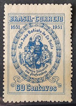 C 263 Selo 3 Centenario Sao Joao Batista de La Salle Religiao 1951 1