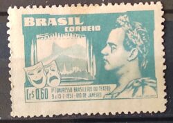 C 265 Selo Congresso Brasileiro de Teatro Joao Caetano dos Santos 1951 1