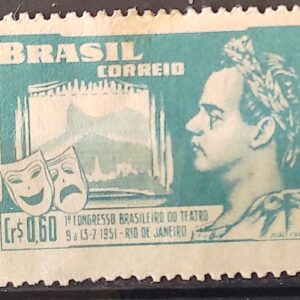 C 265 Selo Congresso Brasileiro de Teatro Joao Caetano dos Santos 1951 1