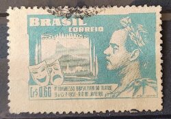 C 265 Selo Congresso Brasileiro de Teatro Joao Caetano dos Santos 1951 Circulado 3