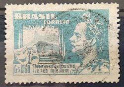 C 265 Selo Congresso Brasileiro de Teatro Joao Caetano dos Santos 1951 Circulado 11