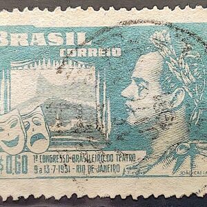 C 265 Selo Congresso Brasileiro de Teatro Joao Caetano dos Santos 1951 Circulado 11