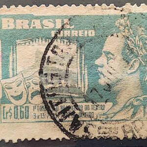 C 265 Selo Congresso Brasileiro de Teatro Joao Caetano dos Santos 1951 Circulado 14