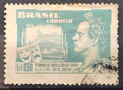 C 265 Selo Congresso Brasileiro de Teatro Joao Caetano dos Santos 1951 Circulado 16