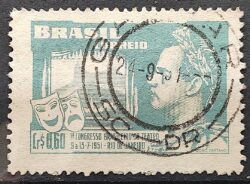 C 265 Selo Congresso Brasileiro de Teatro Joao Caetano dos Santos 1951 Circulado 17