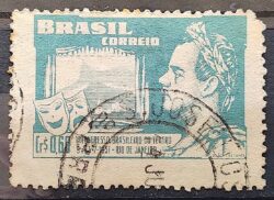 C 265 Selo Congresso Brasileiro de Teatro Joao Caetano dos Santos 1951 Circulado 19
