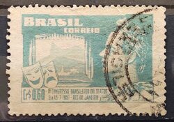 C 265 Selo Congresso Brasileiro de Teatro Joao Caetano dos Santos 1951 Circulado 21