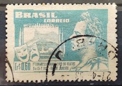 C 265 Selo Congresso Brasileiro de Teatro Joao Caetano dos Santos 1951 Circulado 22