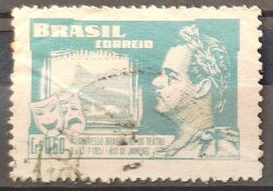 C 265 Selo Congresso Brasileiro de Teatro Joao Caetano dos Santos 1951 Circulado 5