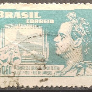 C 265 Selo Congresso Brasileiro de Teatro Joao Caetano dos Santos 1951 Circulado 5