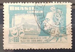 C 265 Selo Congresso Brasileiro de Teatro Joao Caetano dos Santos 1951 Circulado 6
