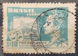 C 265 Selo Congresso Brasileiro de Teatro Joao Caetano dos Santos 1951 Circulado 7