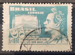 C 265 Selo Congresso Brasileiro de Teatro Joao Caetano dos Santos 1951 Circulado 8
