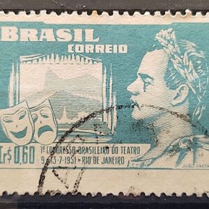 C 265 Selo Congresso Brasileiro de Teatro Joao Caetano dos Santos 1951 Circulado 8