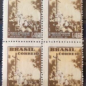 C 267 Selo Congresso Interamericano de Educacao Catolica Religiao 1951 Quadra 2