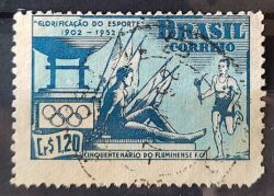 C 282 Selo Aniversario do Fluminense Futebol Clube 1952 Circulado 11