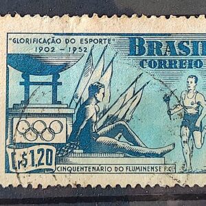 C 282 Selo Aniversario do Fluminense Futebol Clube 1952 Circulado 13