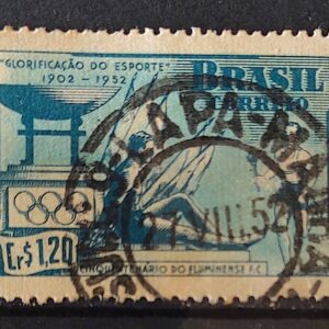 C 282 Selo Aniversario do Fluminense Futebol Clube 1952 Circulado 14