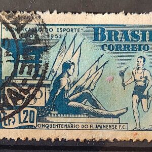 C 282 Selo Aniversario do Fluminense Futebol Clube 1952 Circulado 2