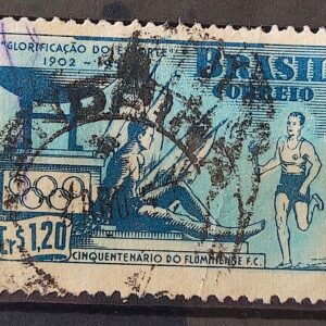 C 282 Selo Aniversario do Fluminense Futebol Clube 1952 Circulado 6