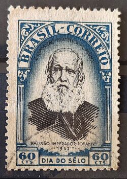 C 284 Selo 2 Exposicao Filatelica Sao Paulo Dom Pedro Cabeca Grande 1952 Circulado 3